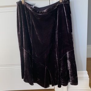 Luisa Cerano Purple Velvet Midi Skirt
